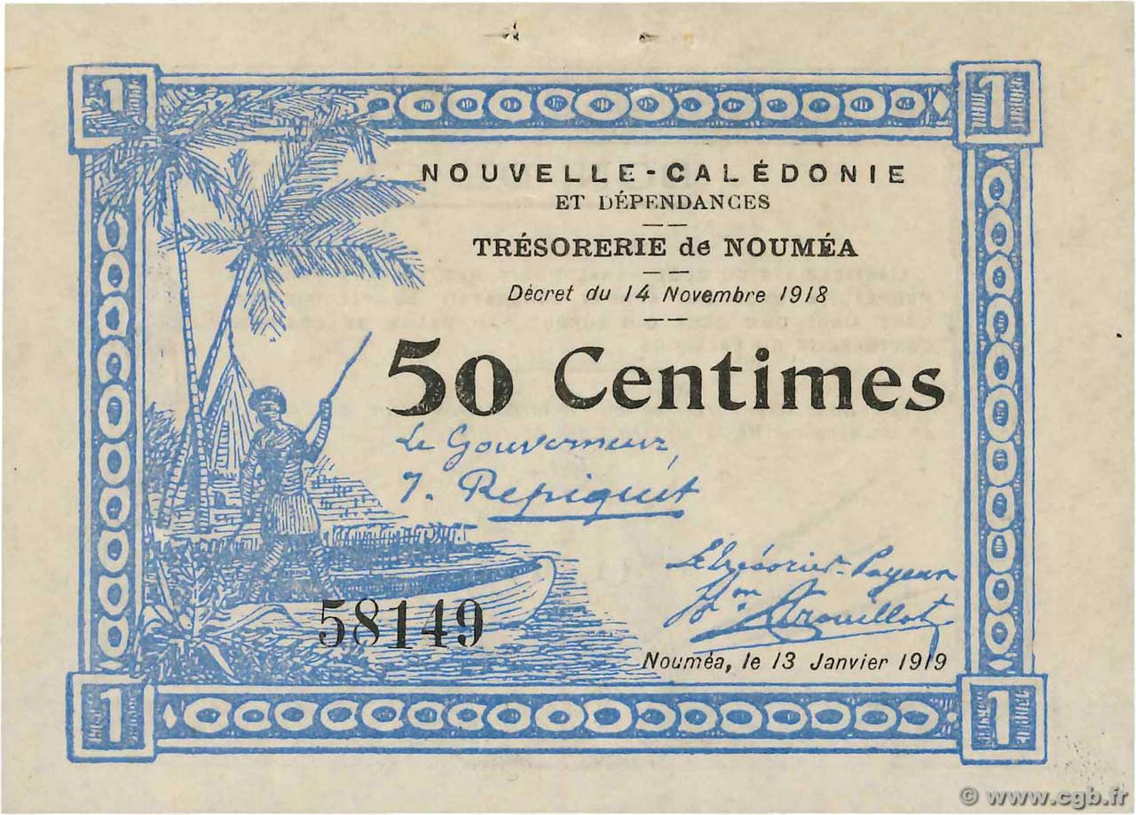 50 Centimes NOUVELLE CALÉDONIE  1919 P.33b AU