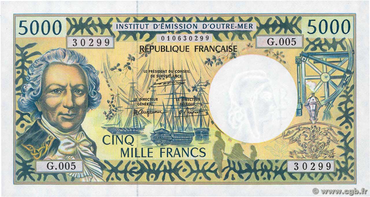5000 Francs  POLYNÉSIE, TERRITOIRES D OUTRE MER  1995 P.03a NEUF