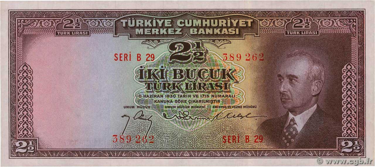 2,5 Lira TURCHIA  1947 P.140 q.AU
