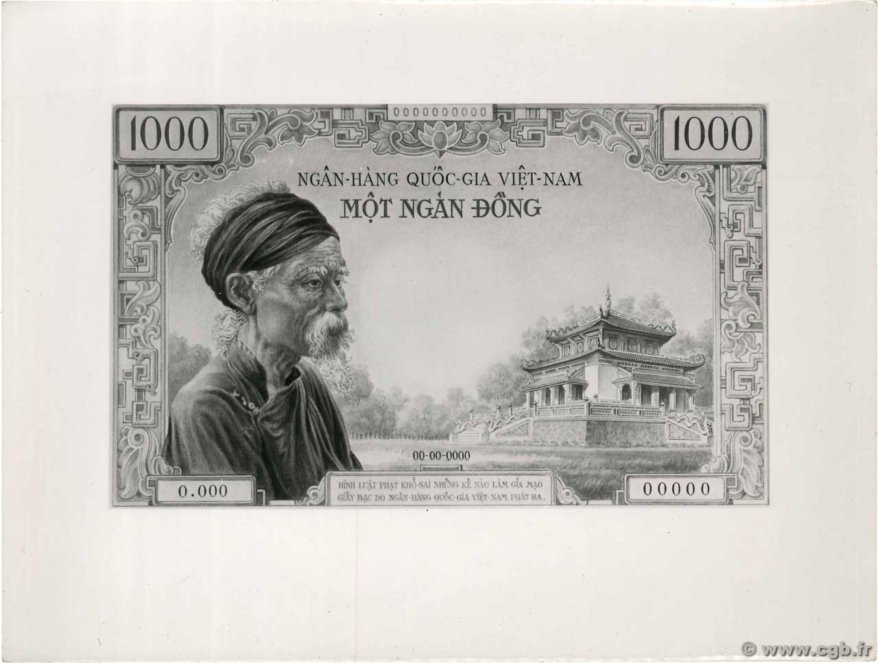 1000 Dong Photo SOUTH VIETNAM  1956 P.04A UNC-
