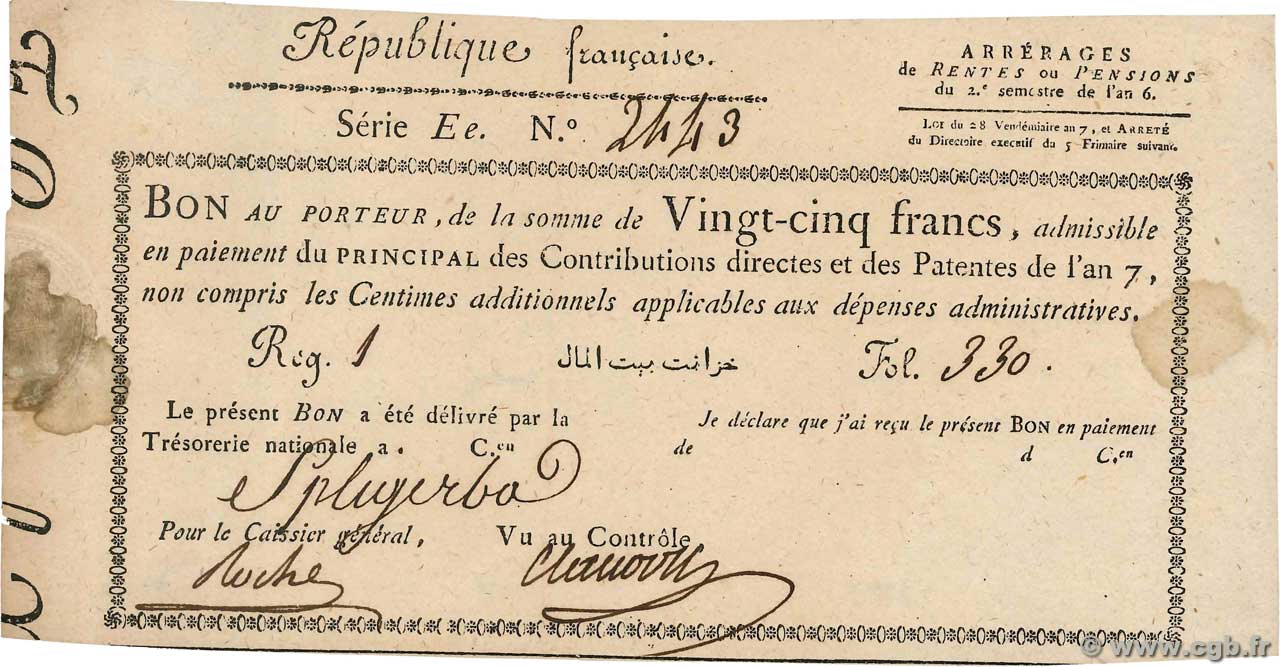 25 Francs FRANCE  1798 Laf.213 SUP