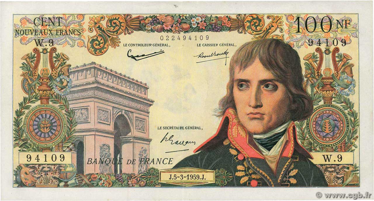 100 Nouveaux Francs BONAPARTE FRANCE  1959 F.59.01 SUP