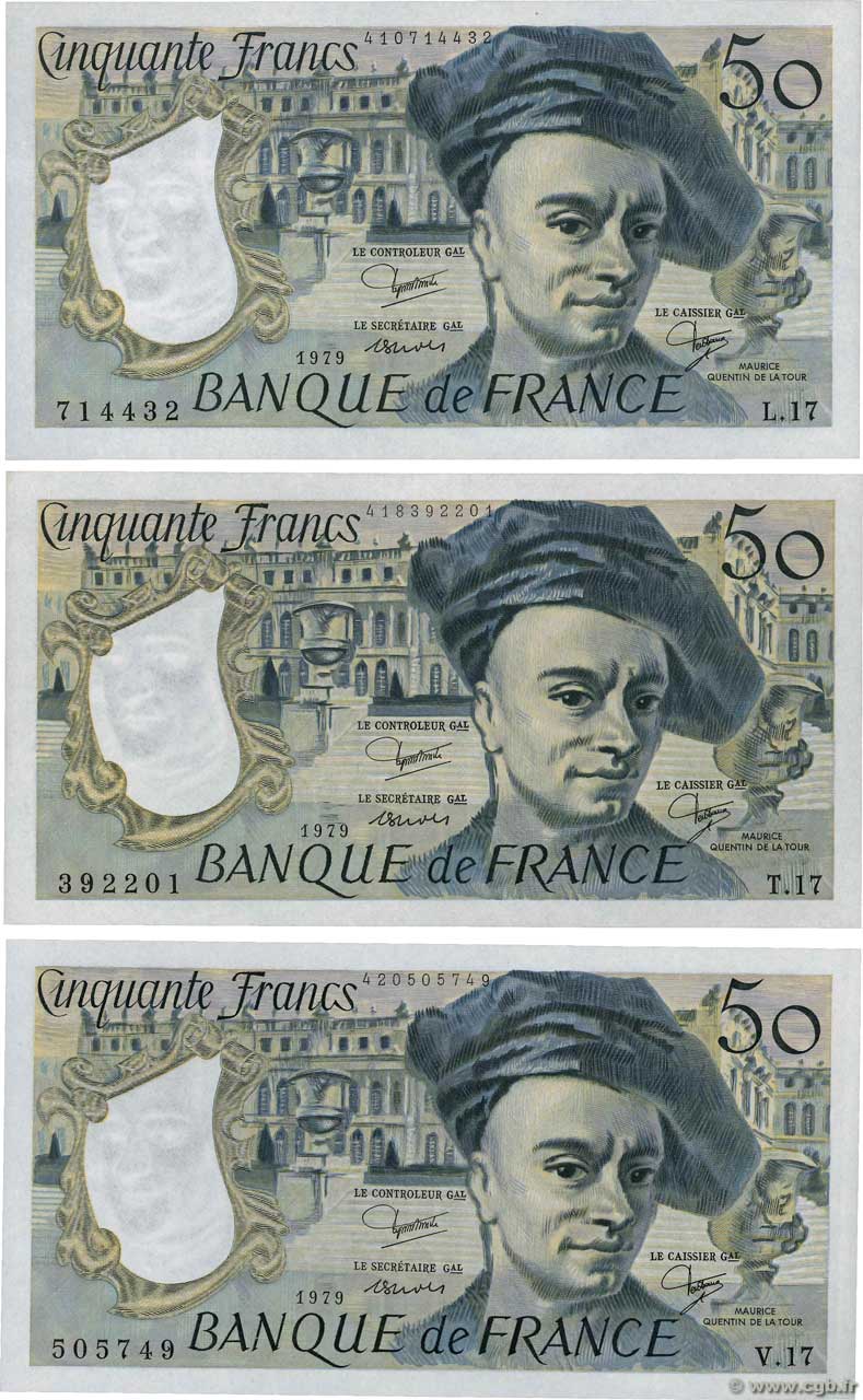 50 Francs QUENTIN DE LA TOUR Lot FRANKREICH  1979 F.67.05 fST+