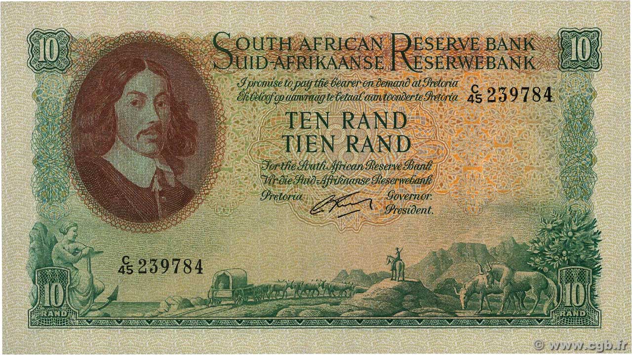 10 Rand SOUTH AFRICA  1962 P.106b UNC