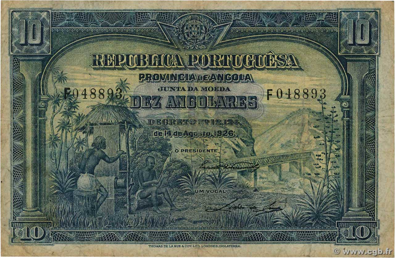 10 Angolares ANGOLA  1926 P.067 F