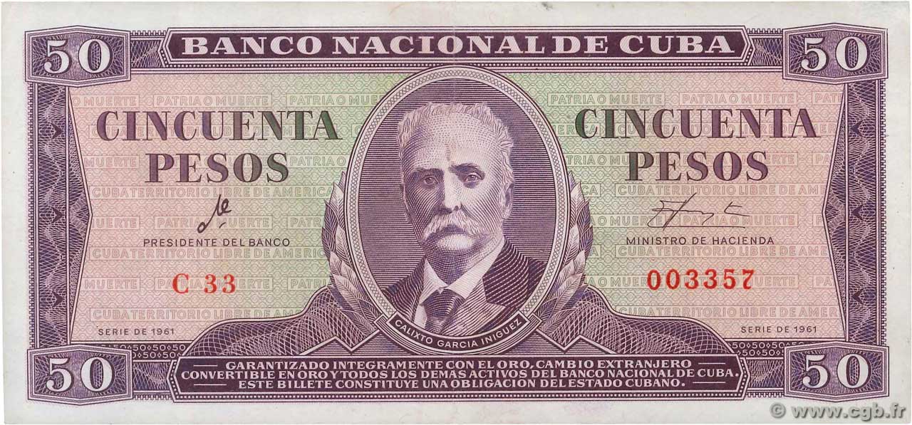 50 Pesos CUBA  1961 P.098a AU