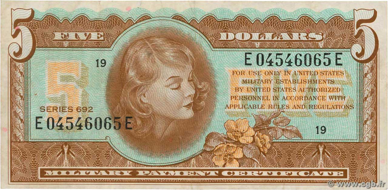 5 Dollars ÉTATS-UNIS D AMÉRIQUE  1970 P.M096a SUP