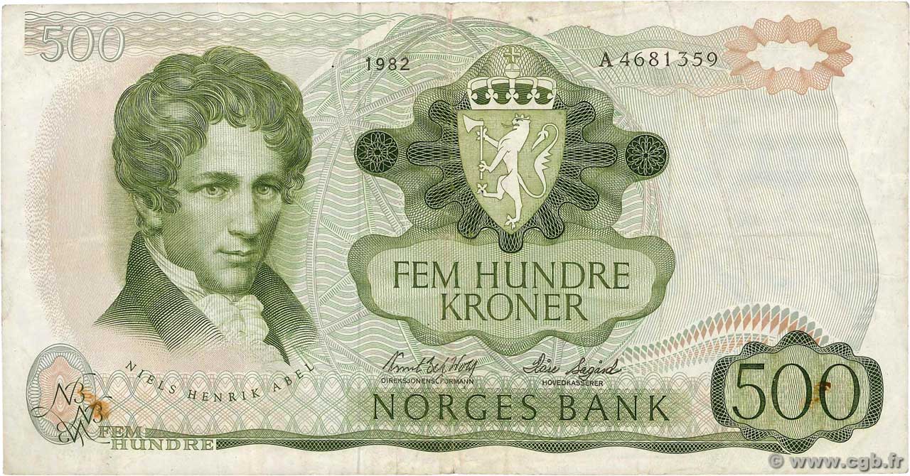 500 Kroner NORVÈGE  1982 P.39a BC