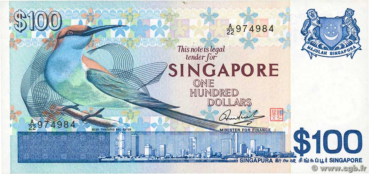 100 Dollars SINGAPORE  1977 P.14 UNC-