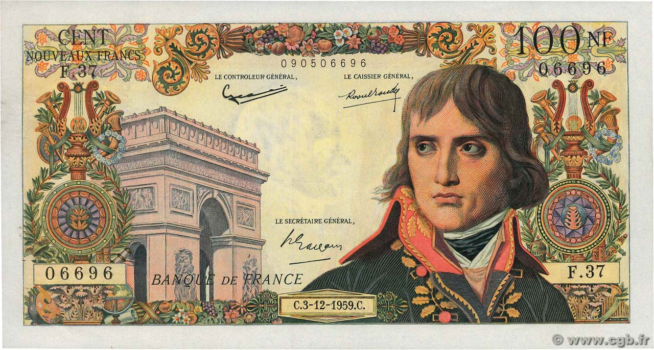 100 Nouveaux Francs BONAPARTE FRANCIA  1959 F.59.04 EBC+