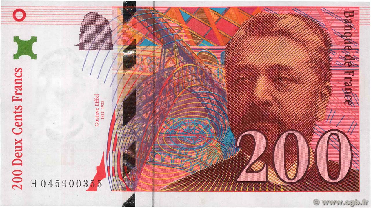 200 Francs EIFFEL Fauté FRANCE  1996 F.75.03b UNC