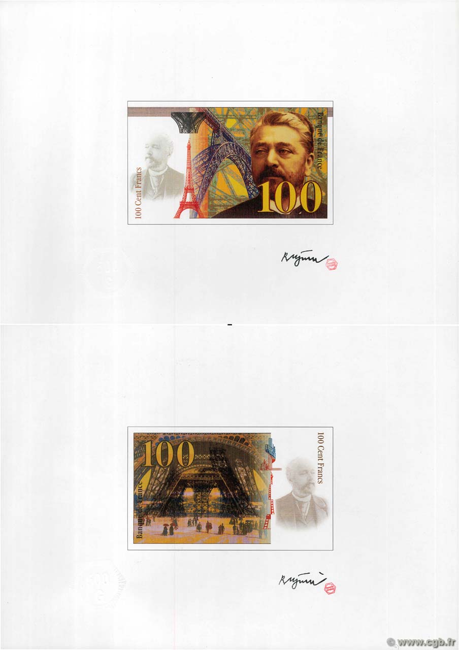 100/200 Francs EIFFEL essai Épreuve FRANCE  1997 F.75E.01c UNC