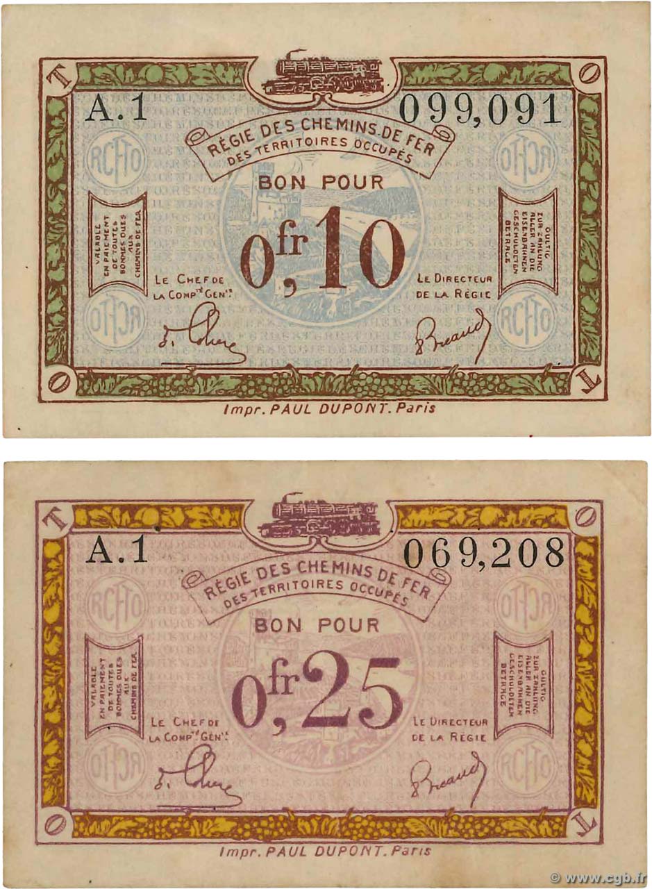 10  et 25 centimes Lot FRANCE regionalismo y varios  1923 JP.135.02 et 03 EBC