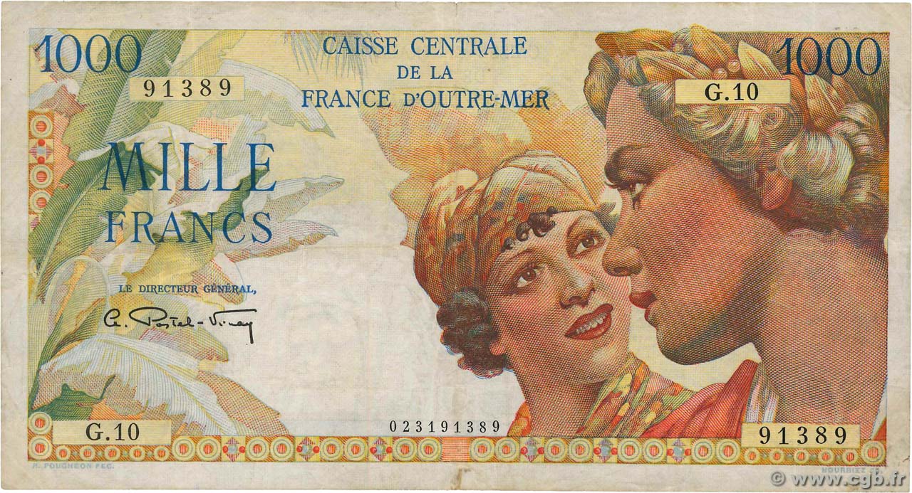 1000 Francs Union Française FRENCH EQUATORIAL AFRICA  1946 P.26 F+
