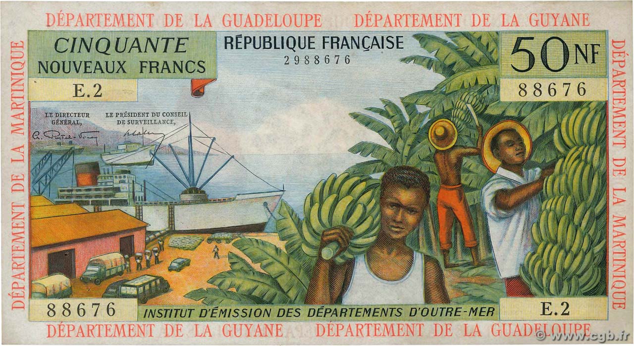50 Nouveaux Francs FRENCH ANTILLES  1962 P.06a SPL