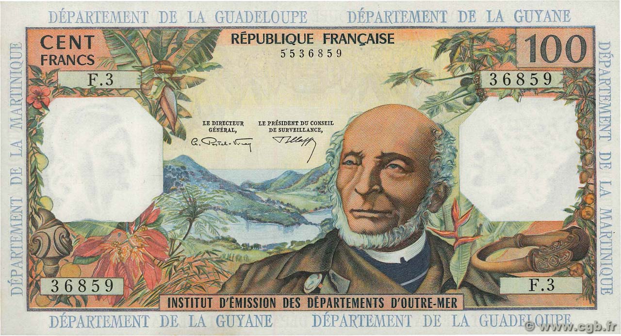 100 Francs FRENCH ANTILLES  1967 P.10b SC+