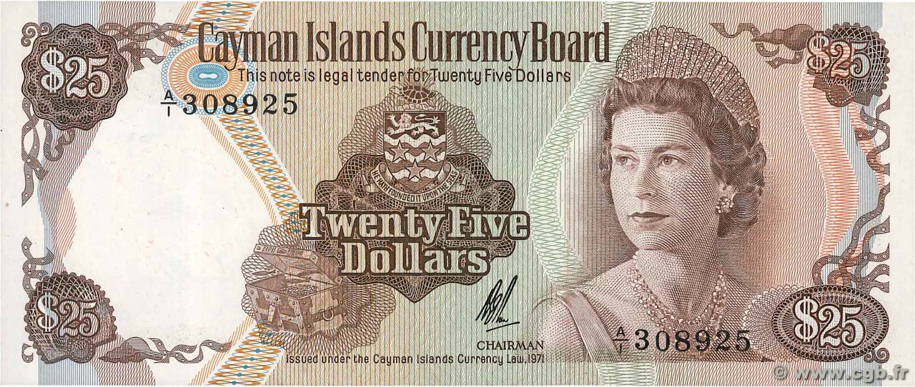 25 Dollars ÎLES CAIMANS  1972 P.04 NEUF