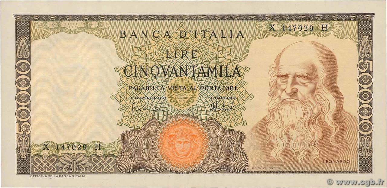 50000 Lire ITALIA  1972 P.099c EBC+