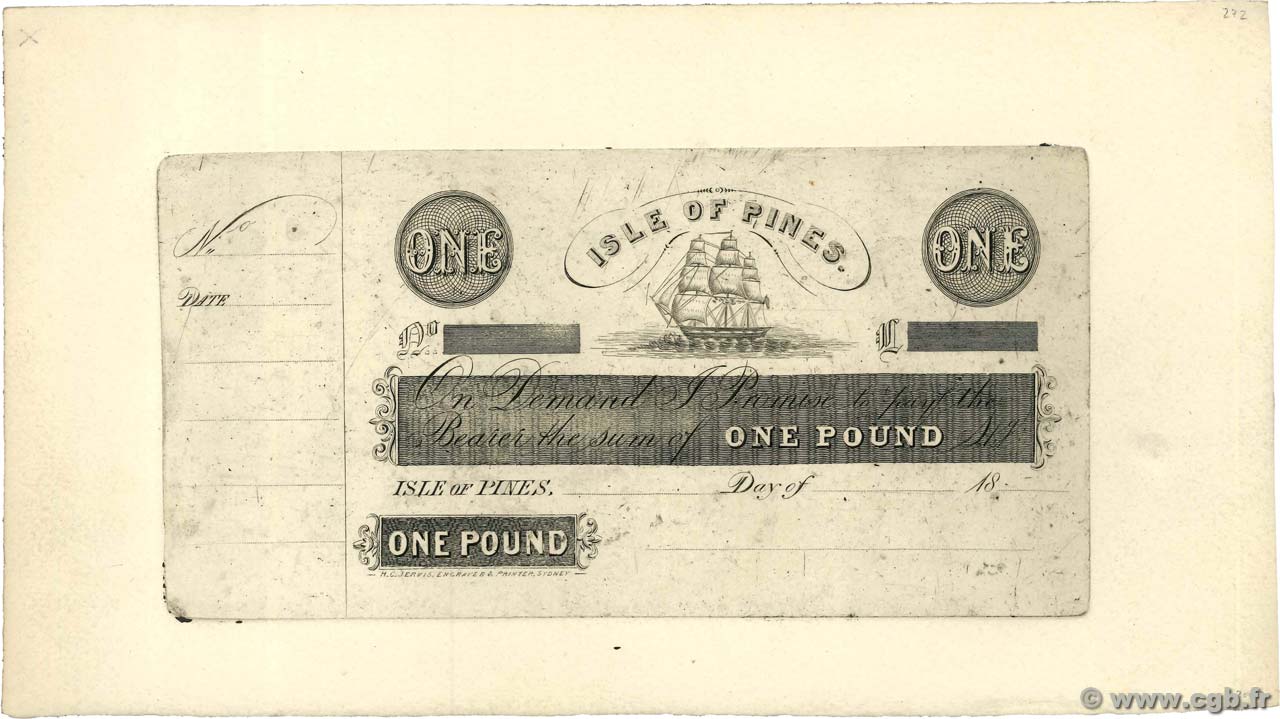 1 Pound Épreuve NOUVELLE CALÉDONIE  1848 P.- AU