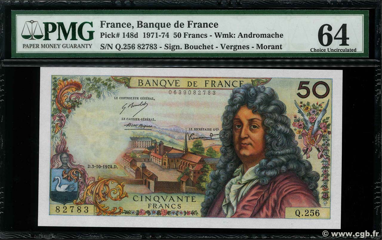 50 Francs RACINE FRANKREICH  1974 F.64.28 fST