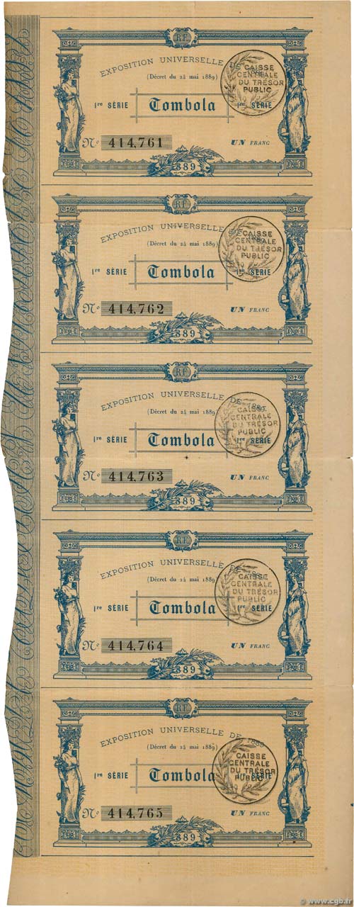 1 Franc Planche FRANCE Regionalismus und verschiedenen  1889 - S