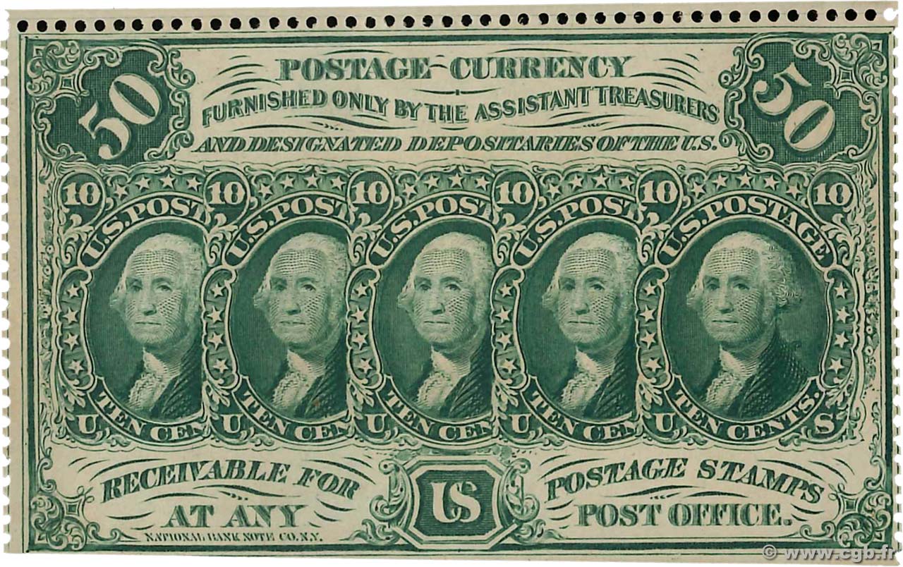 50 Cents STATI UNITI D AMERICA  1862 P.100a AU