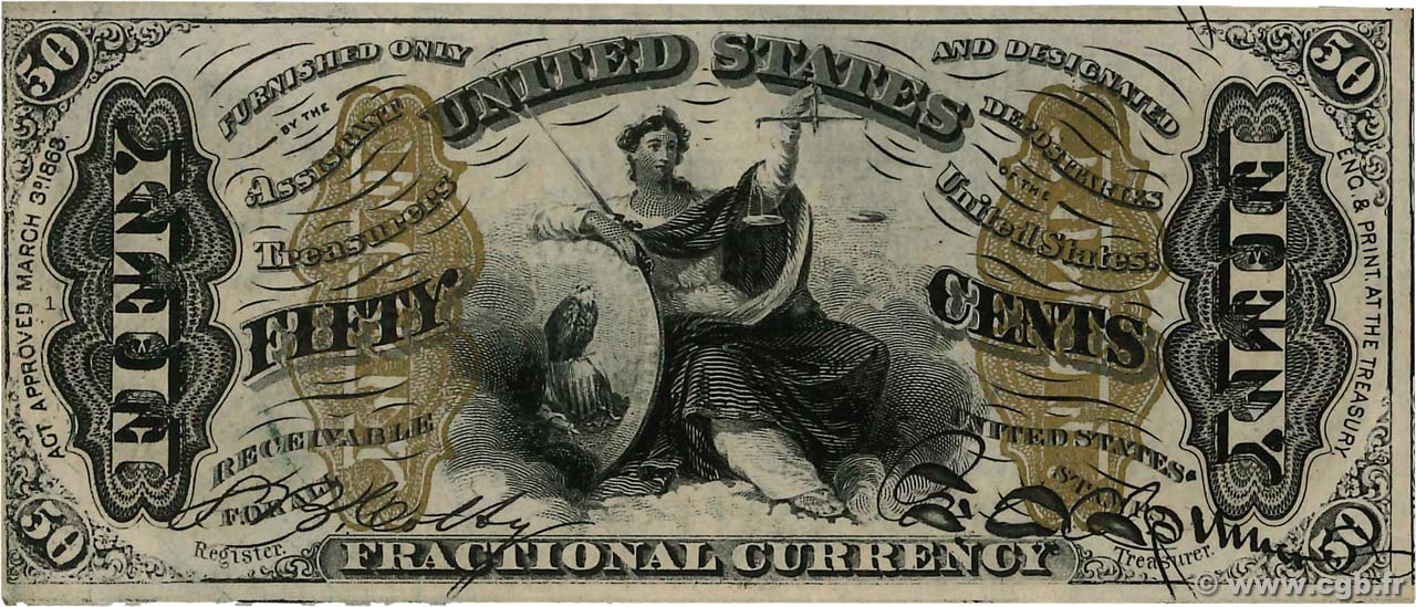 50 Cents STATI UNITI D AMERICA  1863 P.114a q.FDC