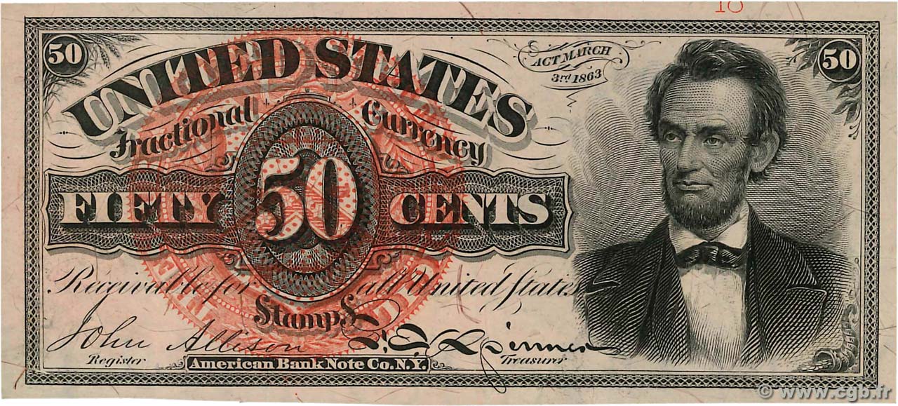 50 Cents STATI UNITI D AMERICA  1863 P.119a q.FDC