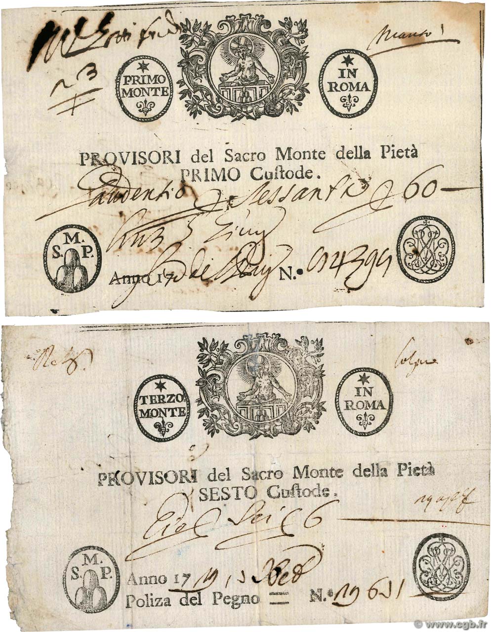 (1 Lire) Lot ITALIEN  1719 P.- SS