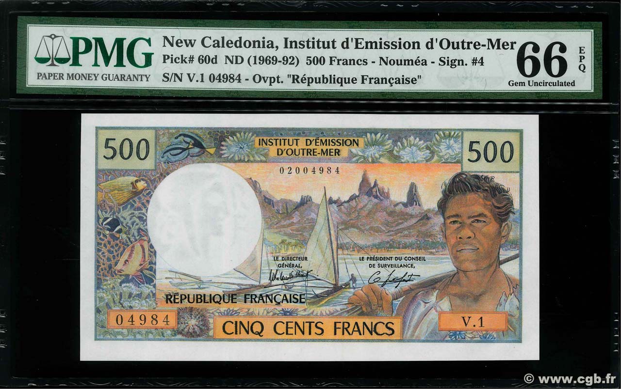 500 Francs NEW CALEDONIA  1983 P.60d UNC