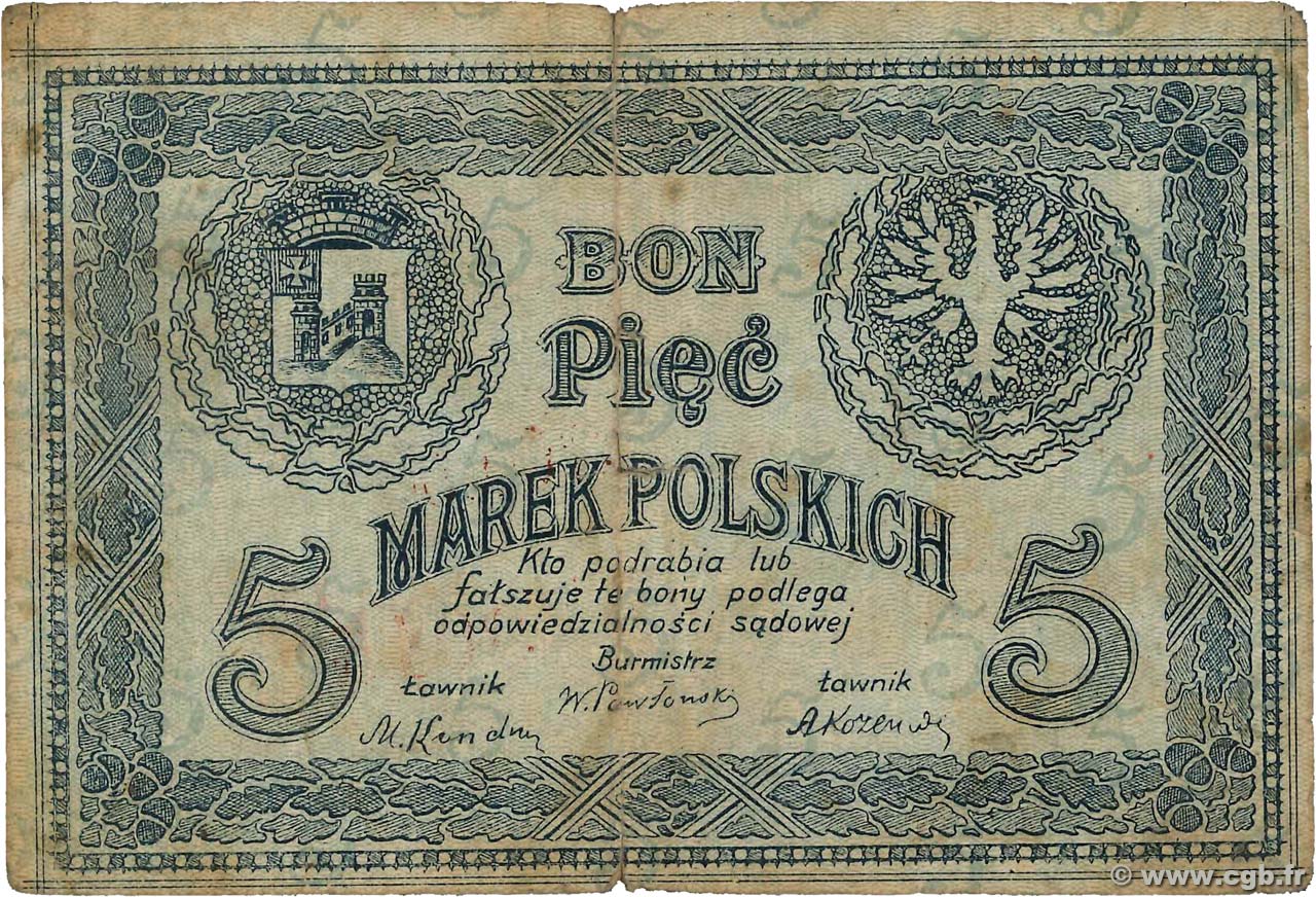 5 Marek Polskich POLOGNE Krzemieniec 1921 P.- pr.TB