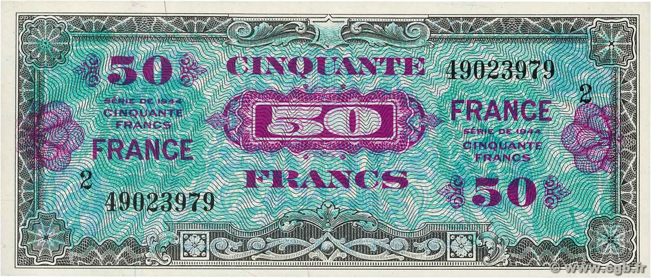 50 Francs FRANCE  FRANCE  1945 VF.24.02 UNC-