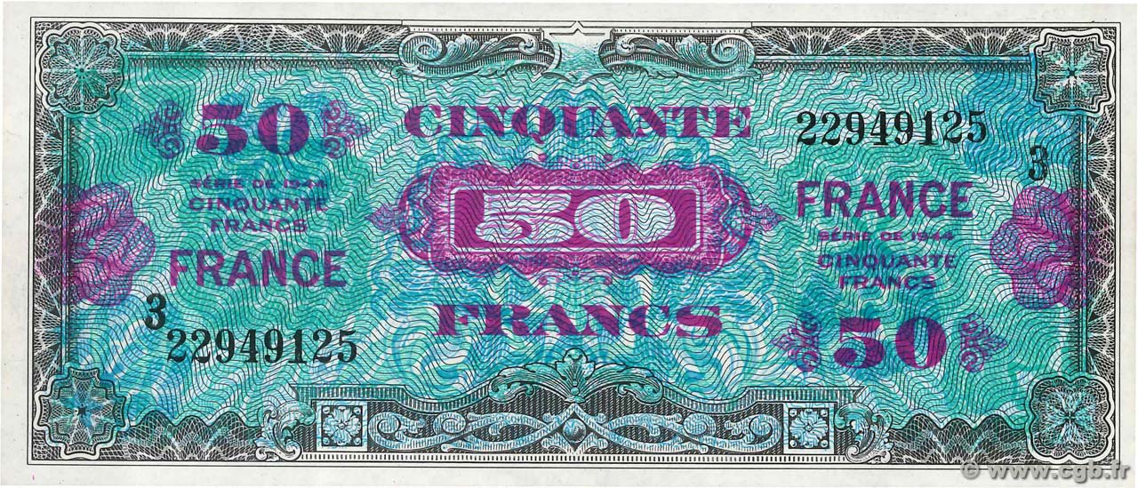 50 Francs FRANCE  FRANCE  1945 VF.24.03 UNC