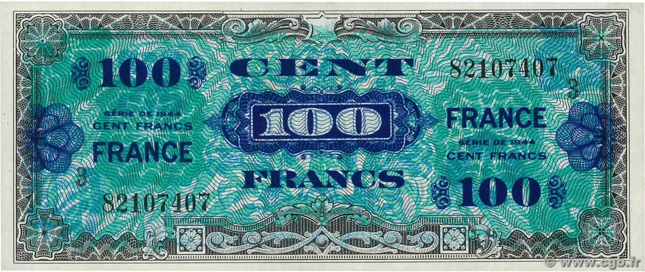 100 Francs FRANCE  FRANCE  1945 VF.25.03 AU
