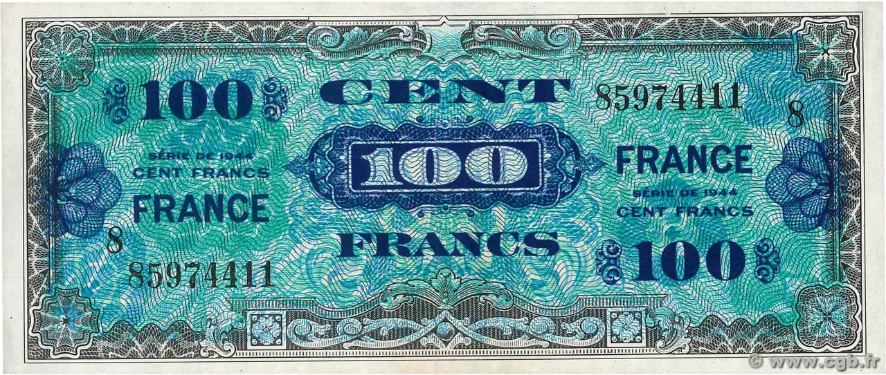 100 Francs FRANCE  FRANCE  1945 VF.25.08 AU