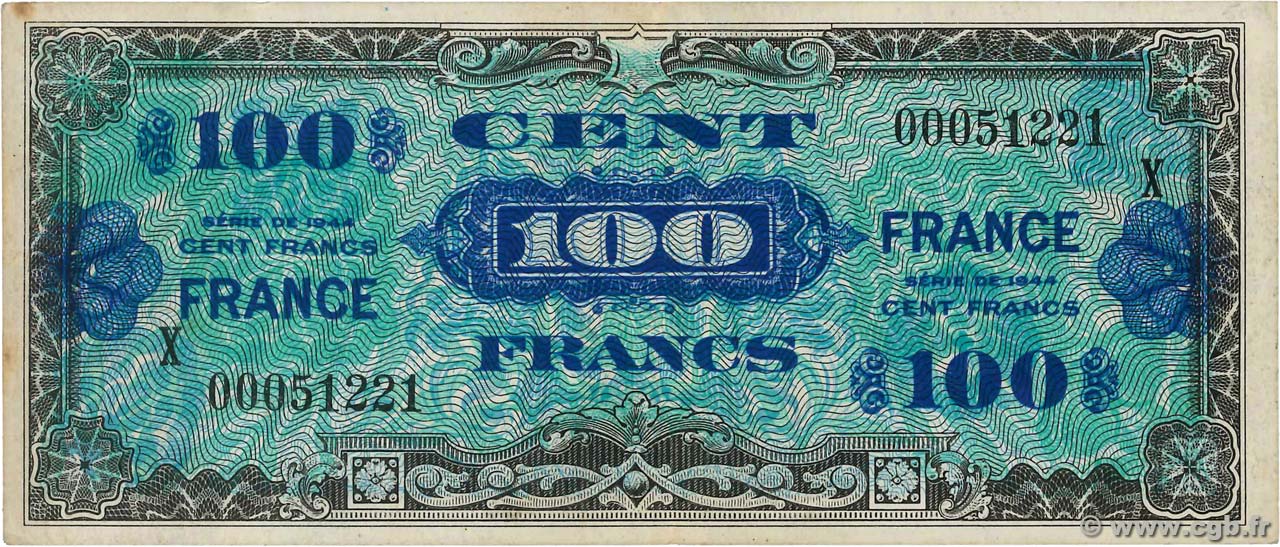 100 Francs FRANCE  FRANCE  1945 VF.25.11 VF+
