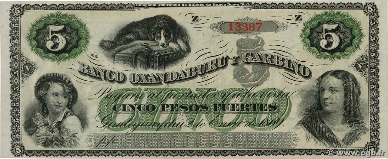 5 Pesos Fuertes Non émis ARGENTINA  1869 PS.1792r UNC