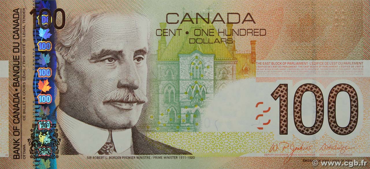 100 Dollars CANADá
  2006 P.105c FDC