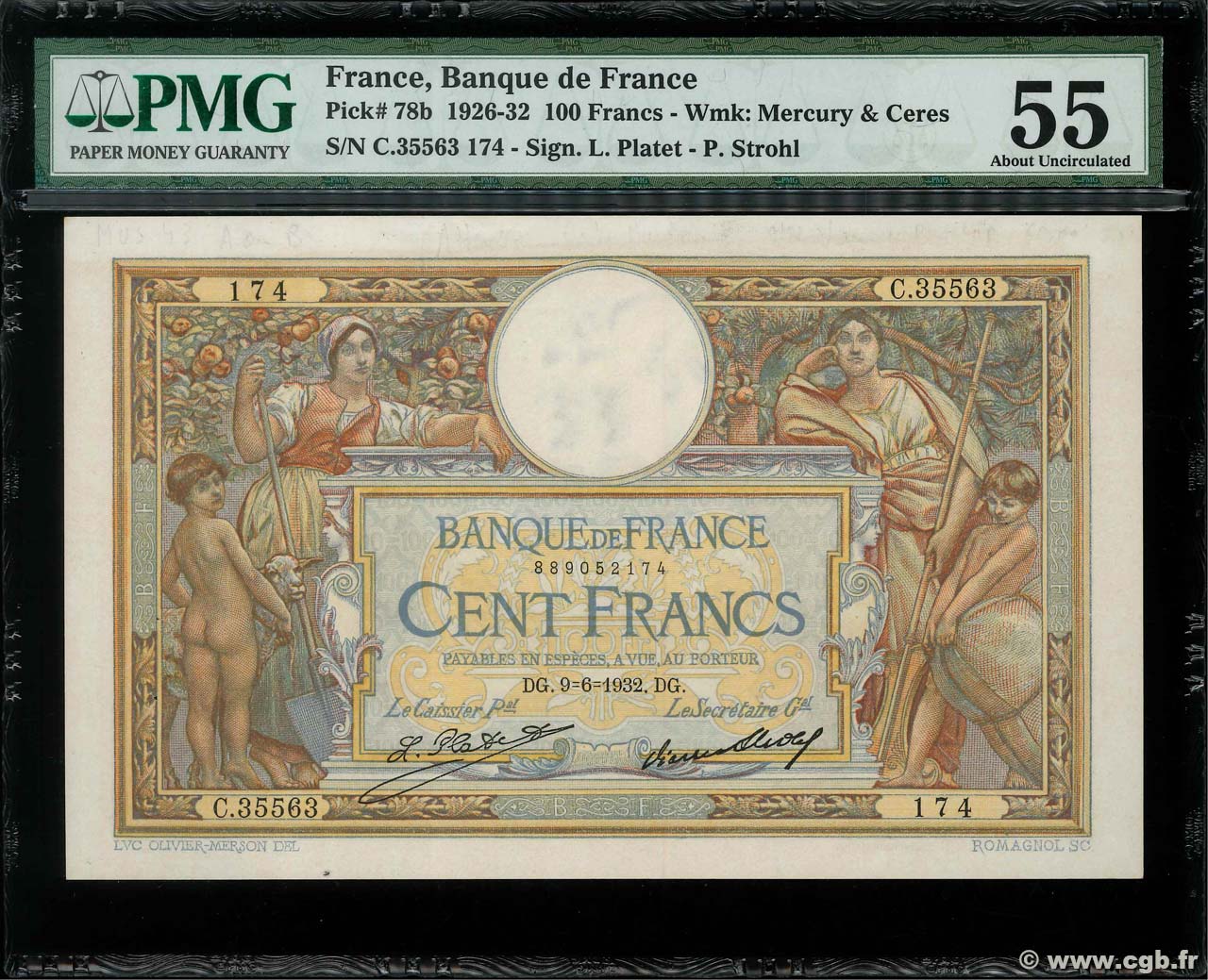 100 Francs LUC OLIVIER MERSON grands cartouches FRANCE  1932 F.24.11 SUP+