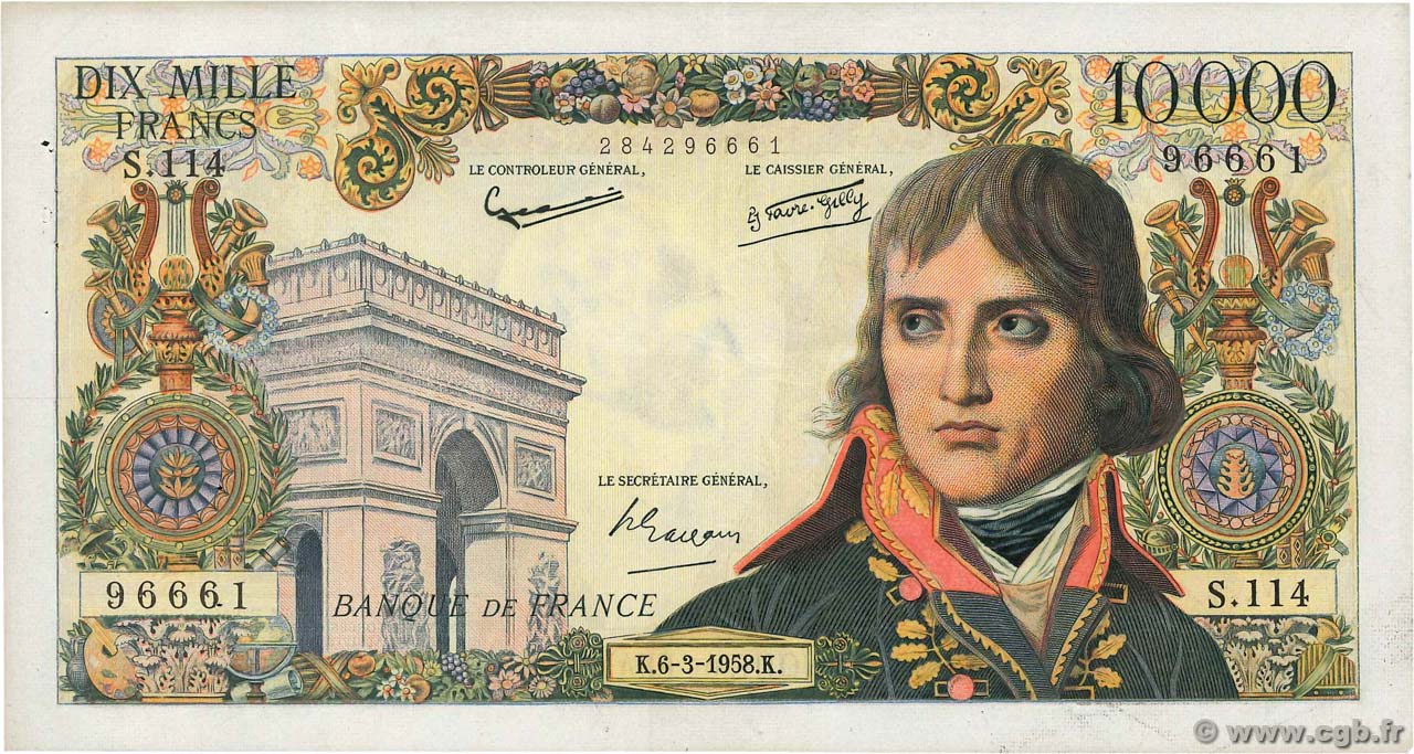 10000 Francs BONAPARTE FRANCE  1956 F.51.11 TTB