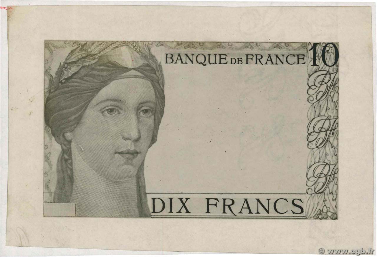 10 Francs Cérès et MERCURE type 1927 Photo FRANKREICH  1927 NE.1927.00 fST