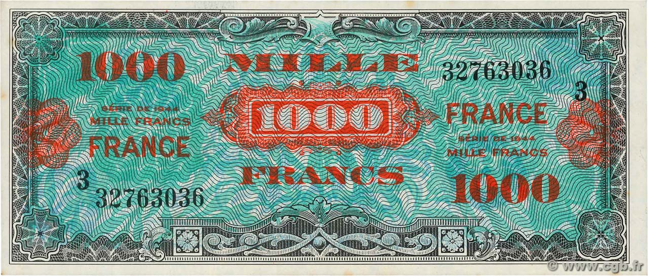 1000 Francs FRANCE FRANCE  1945 VF.27.03 SUP+