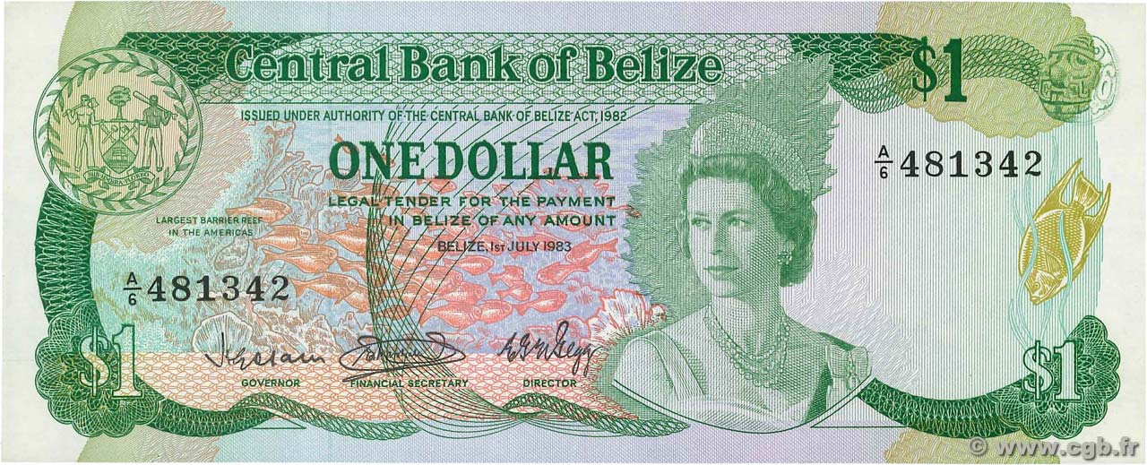 1 Dollar BELIZE  1983 P.43 FDC