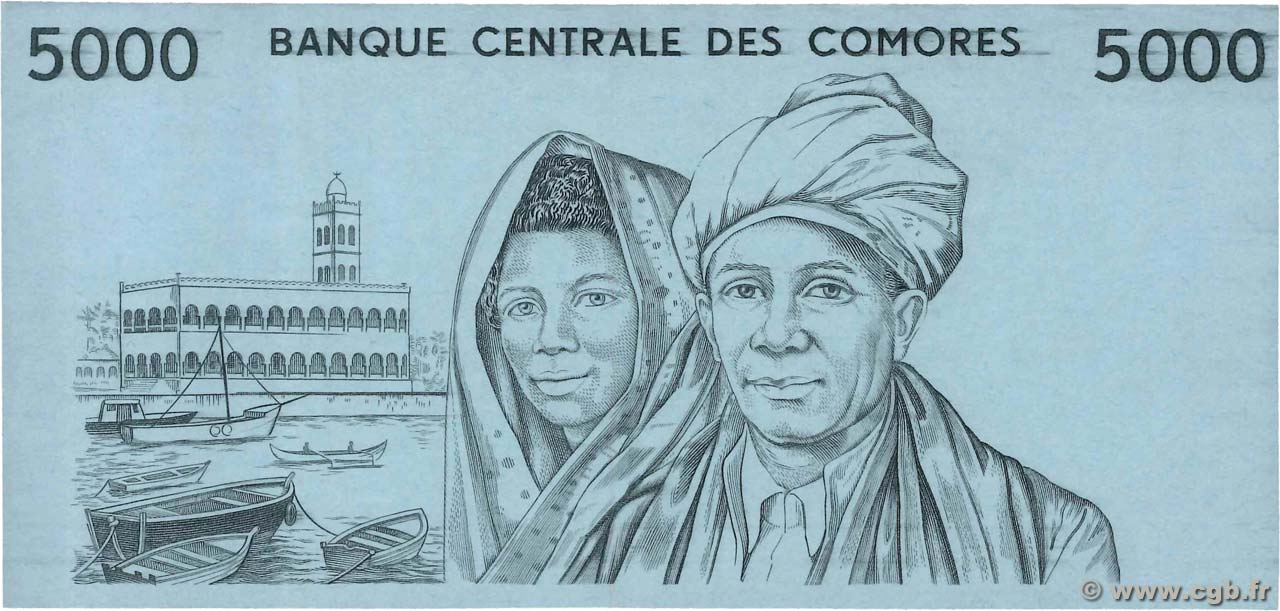 5000 Francs Épreuve COMORES  1976 P.09p pr.NEUF