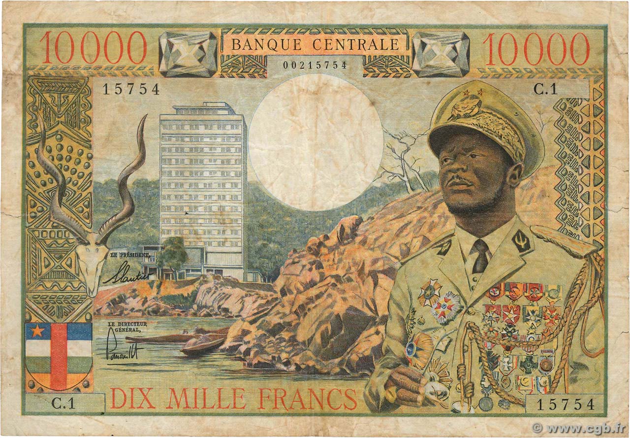 10000 Francs ÉTATS DE L AFRIQUE ÉQUATORIALE  1968 P.07 pr.TB