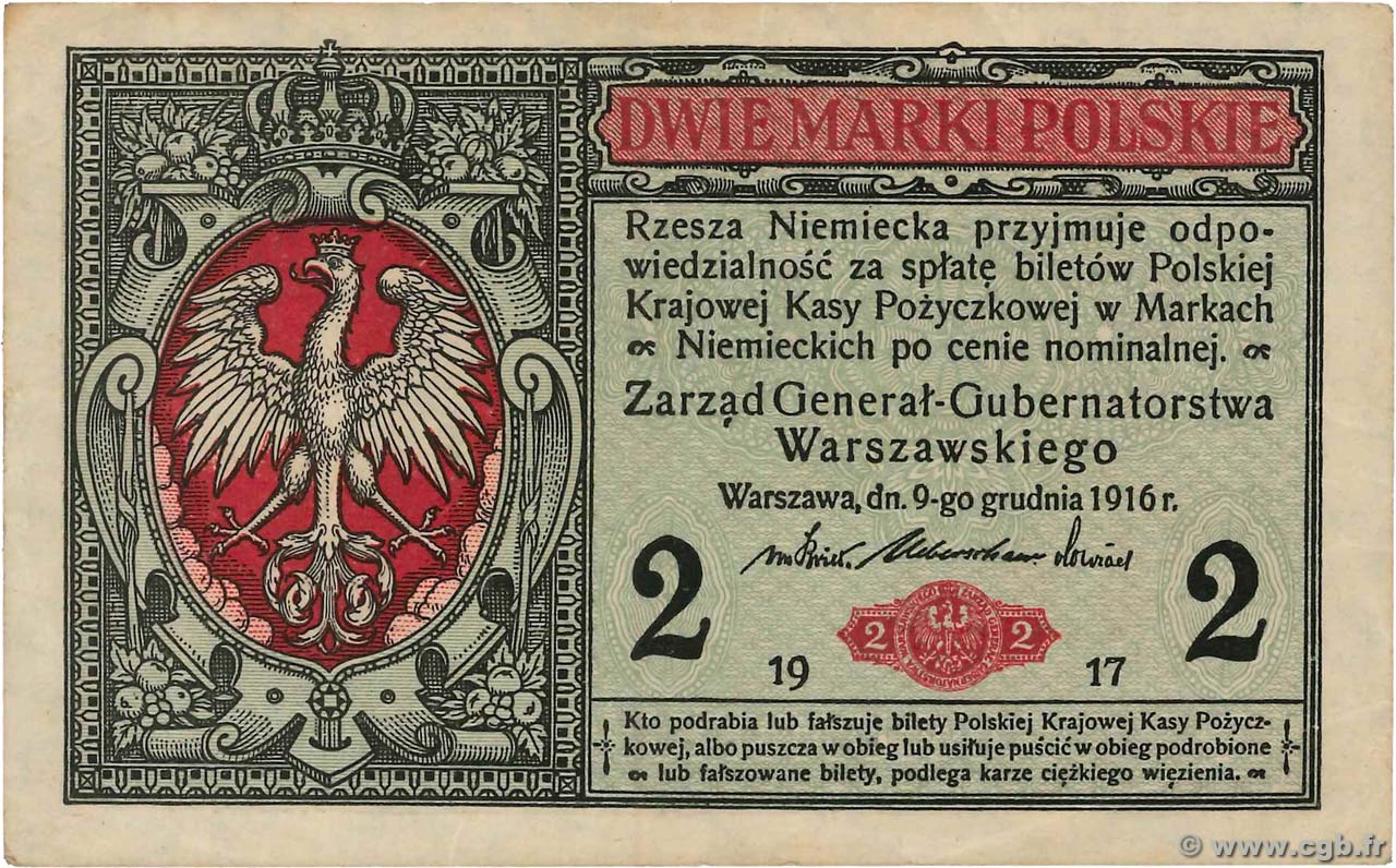 2 Marki POLONIA  1917 P.009 BB