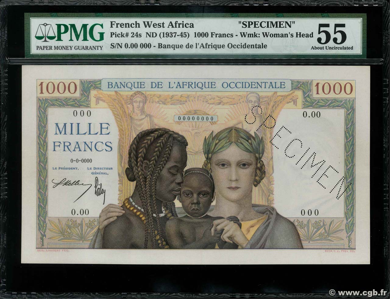 1000 Francs Spécimen AFRIQUE OCCIDENTALE FRANÇAISE (1895-1958)  1937 P.24s SPL