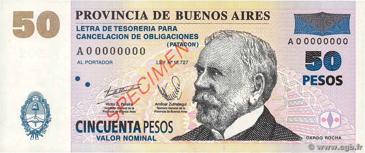 50 Pesos Spécimen ARGENTINE  1985 PS.2315s NEUF