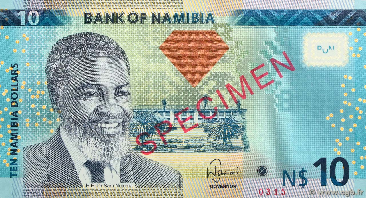10 Namibia Dollars Spécimen NAMIBIE  2012 P.11as SPL+