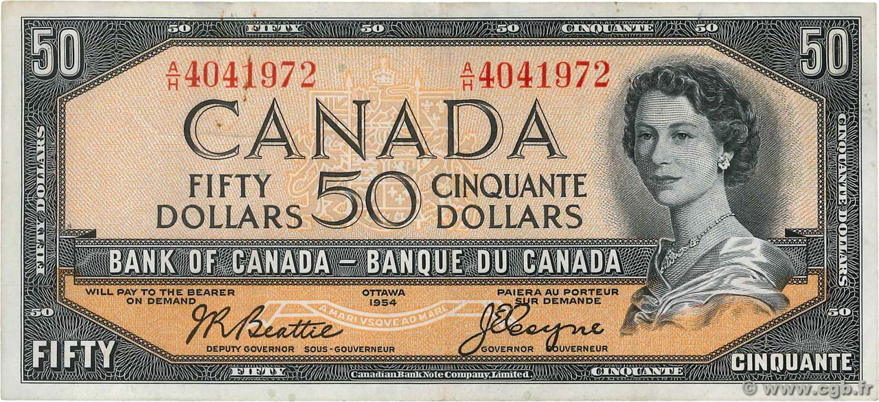 50 Dollars KANADA  1954 P.081a SS